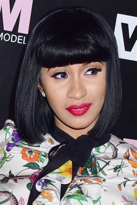 cardi b with bangs.